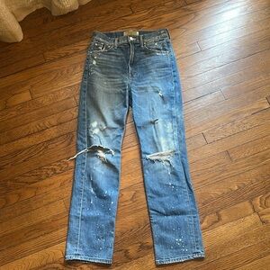 LIMITED EDITION Mother High Waisted Rider Ankle Fray Jeans